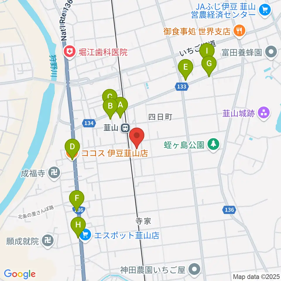 FMいずのくに周辺のファミレス・ファーストフード一覧地図
