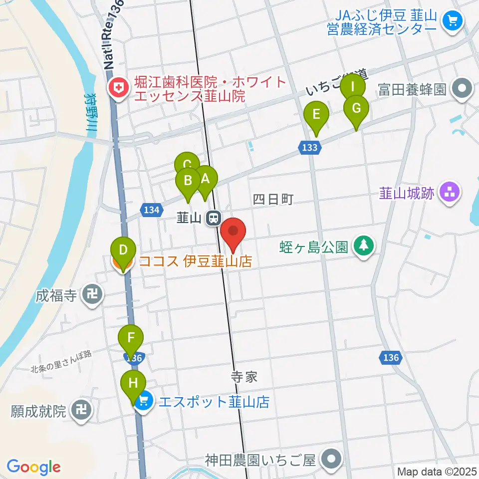 FMいずのくに周辺のファミレス・ファーストフード一覧地図