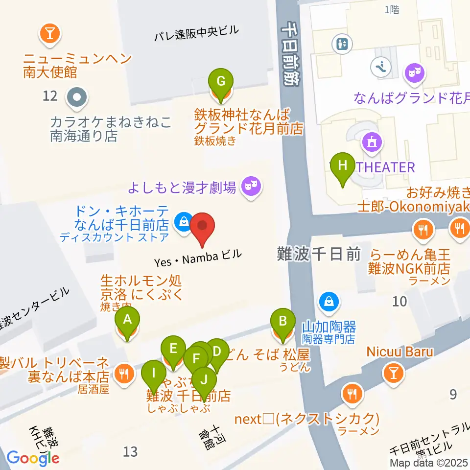 YES-fm周辺のファミレス・ファーストフード一覧地図