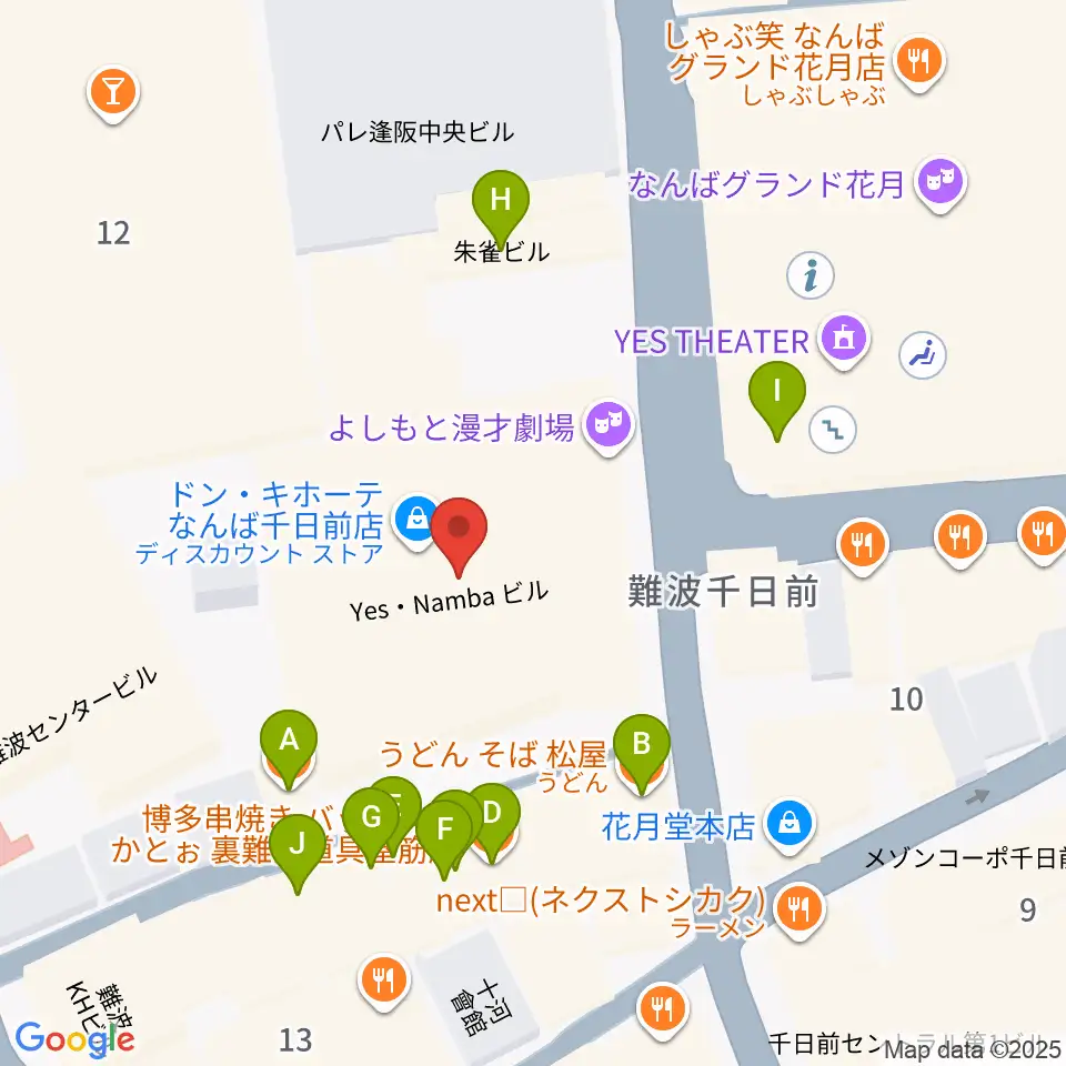 YES-fm周辺のファミレス・ファーストフード一覧地図