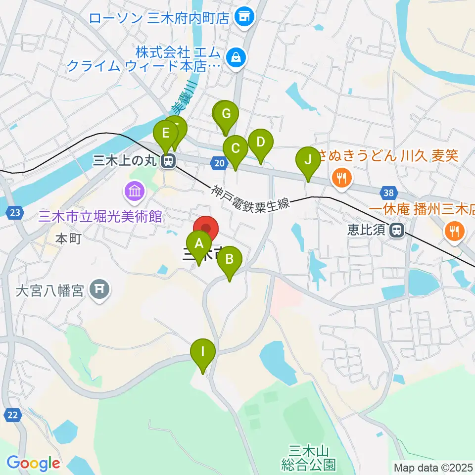 エフエムみっきぃ周辺のファミレス・ファーストフード一覧地図