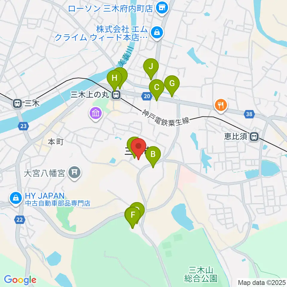 エフエムみっきぃ周辺のファミレス・ファーストフード一覧地図