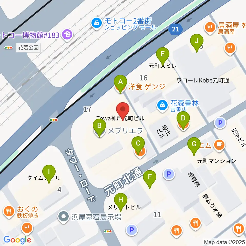 FM MOOV周辺のファミレス・ファーストフード一覧地図