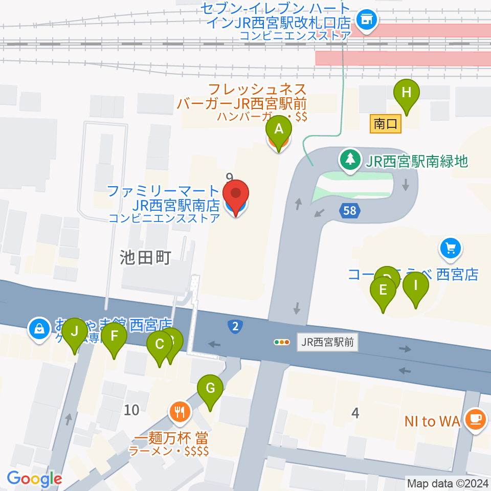 さくらFM周辺のファミレス・ファーストフード一覧地図