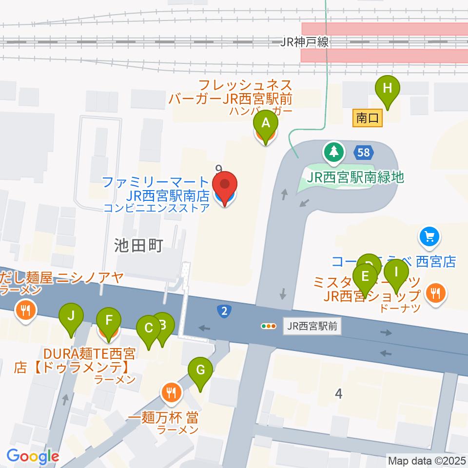 さくらFM周辺のファミレス・ファーストフード一覧地図