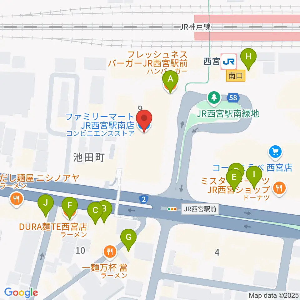 さくらFM周辺のファミレス・ファーストフード一覧地図