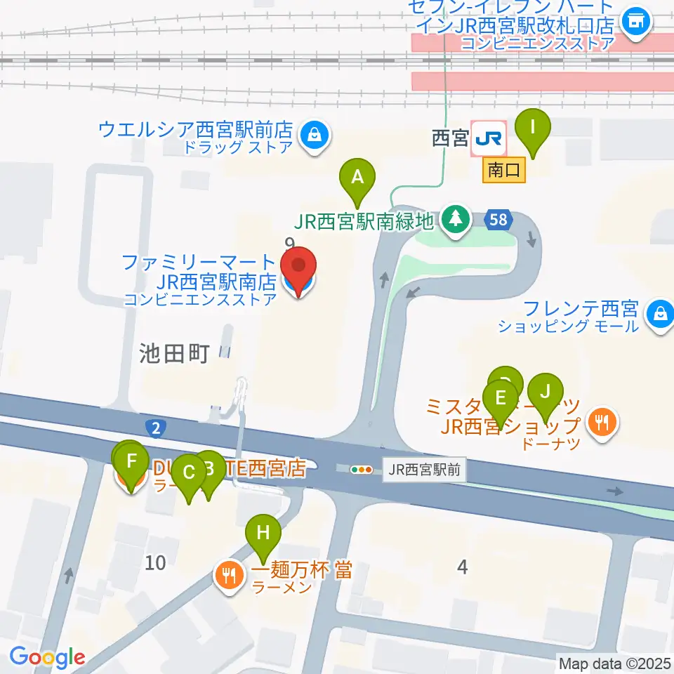 さくらFM周辺のファミレス・ファーストフード一覧地図