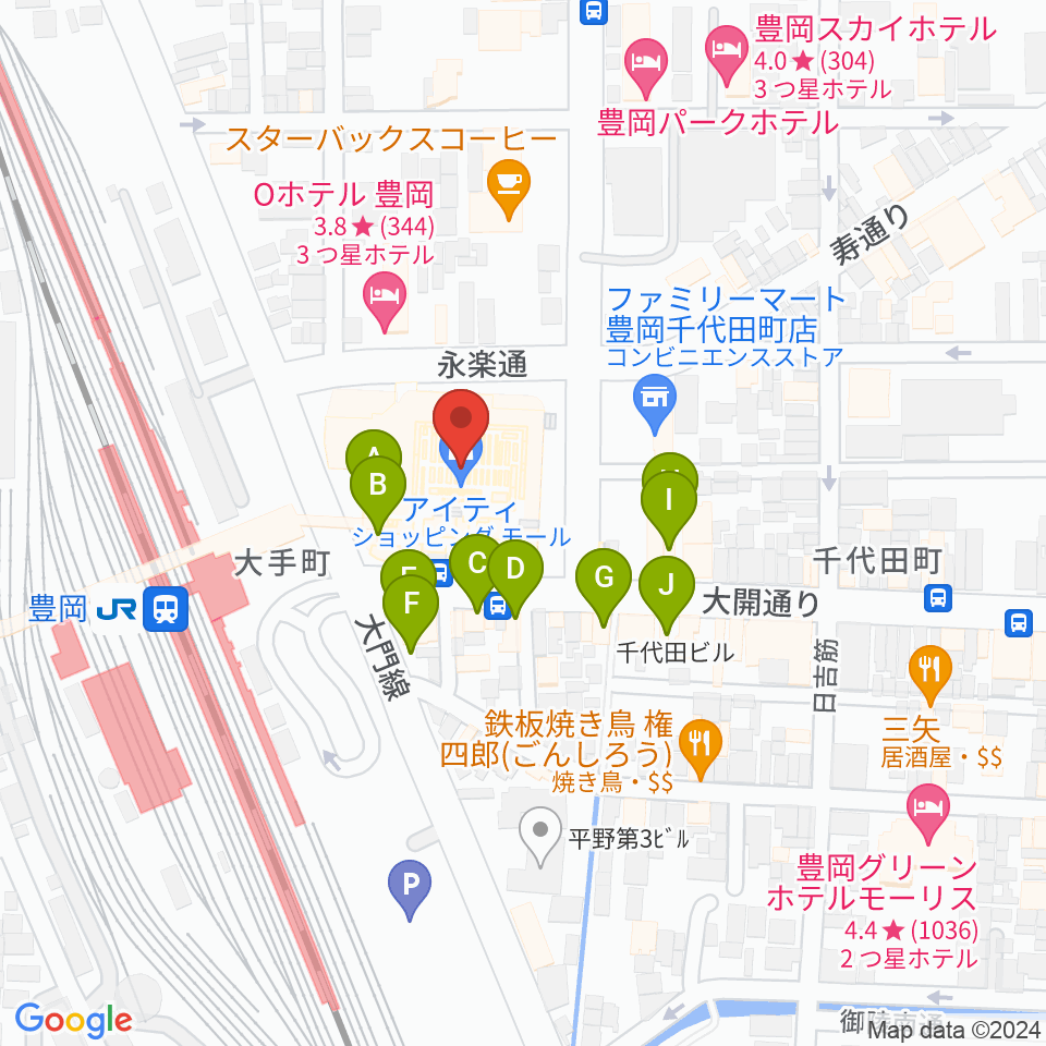 FM JUNGLE周辺のファミレス・ファーストフード一覧地図