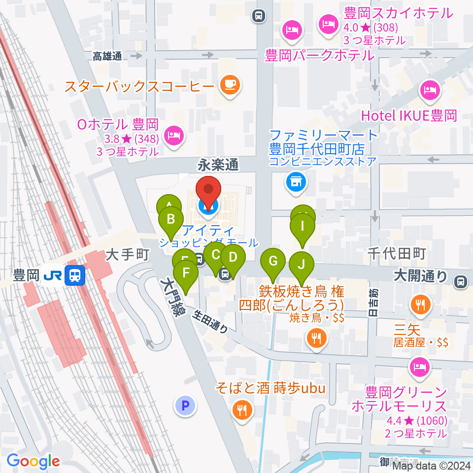 FM JUNGLE周辺のファミレス・ファーストフード一覧地図