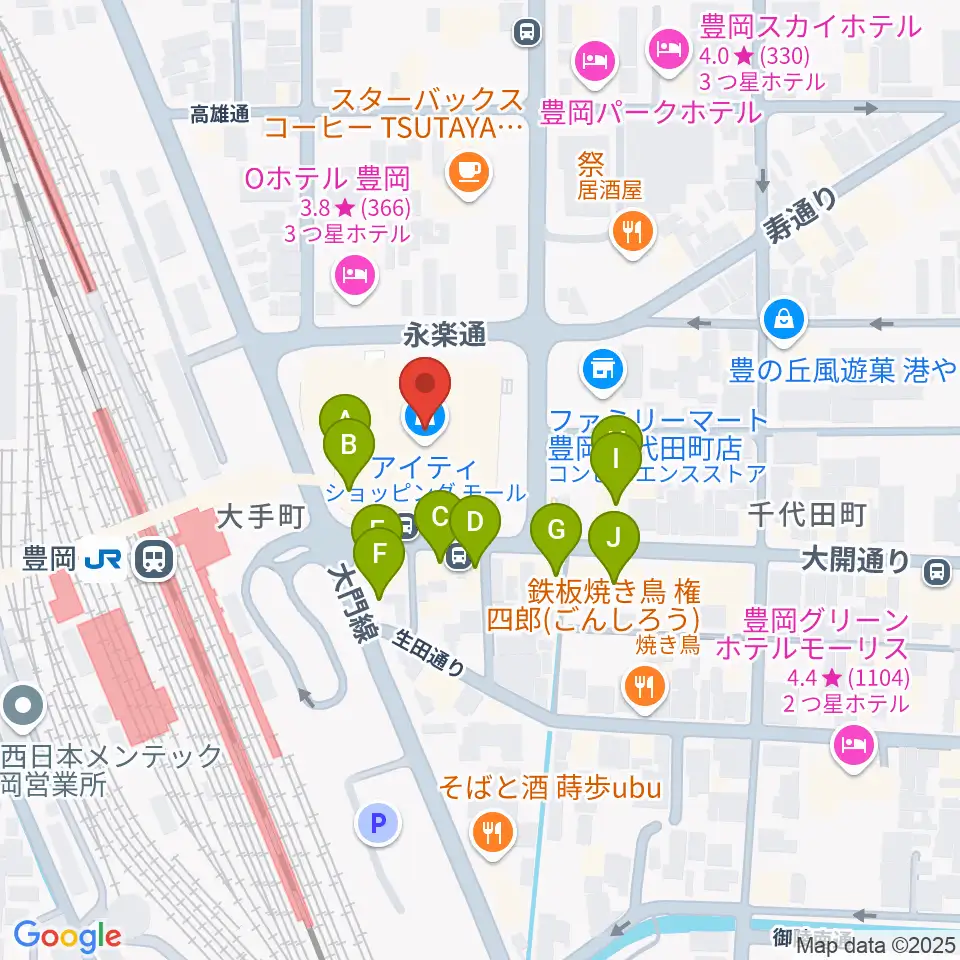 FM JUNGLE周辺のファミレス・ファーストフード一覧地図