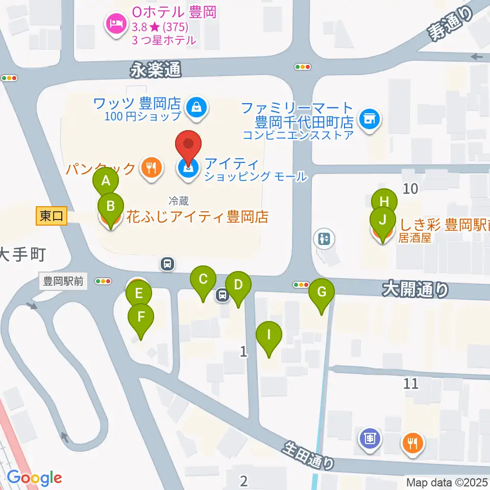 FM JUNGLE周辺のファミレス・ファーストフード一覧地図