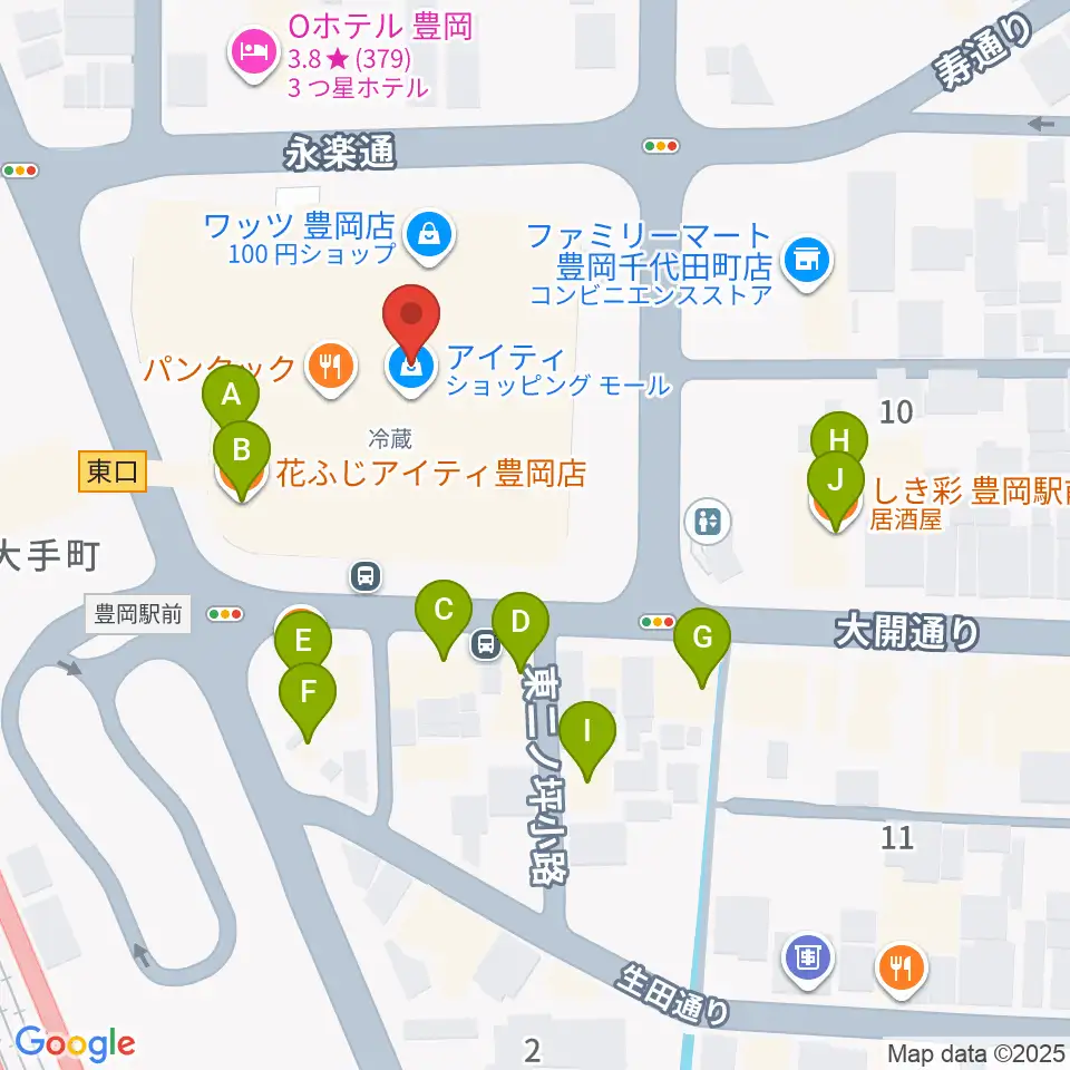 FM JUNGLE周辺のファミレス・ファーストフード一覧地図