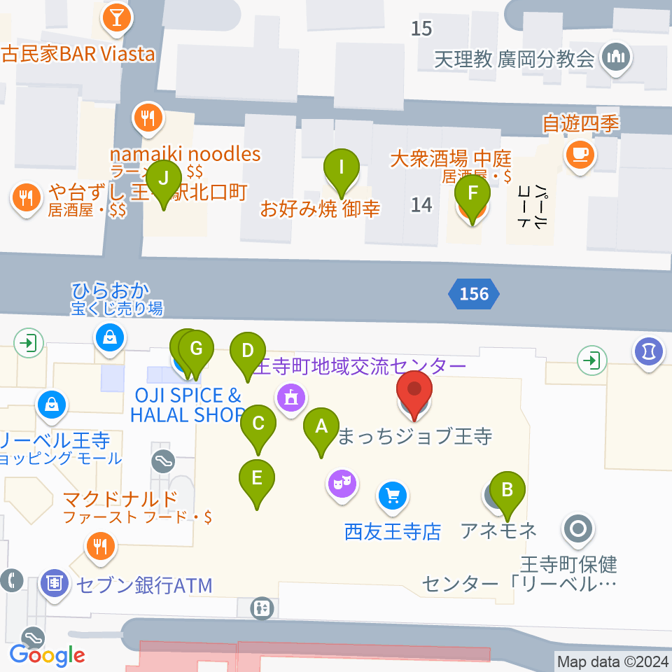 FMハイホー周辺のファミレス・ファーストフード一覧地図