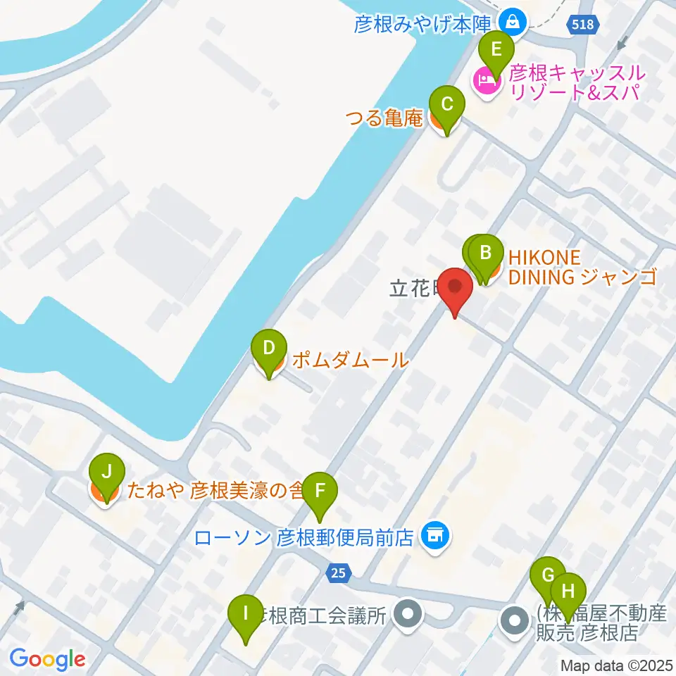 エフエムひこね周辺のファミレス・ファーストフード一覧地図