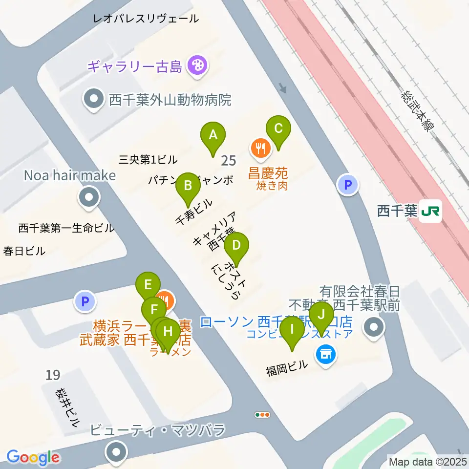 ZX WEST CHIBA周辺のファミレス・ファーストフード一覧地図