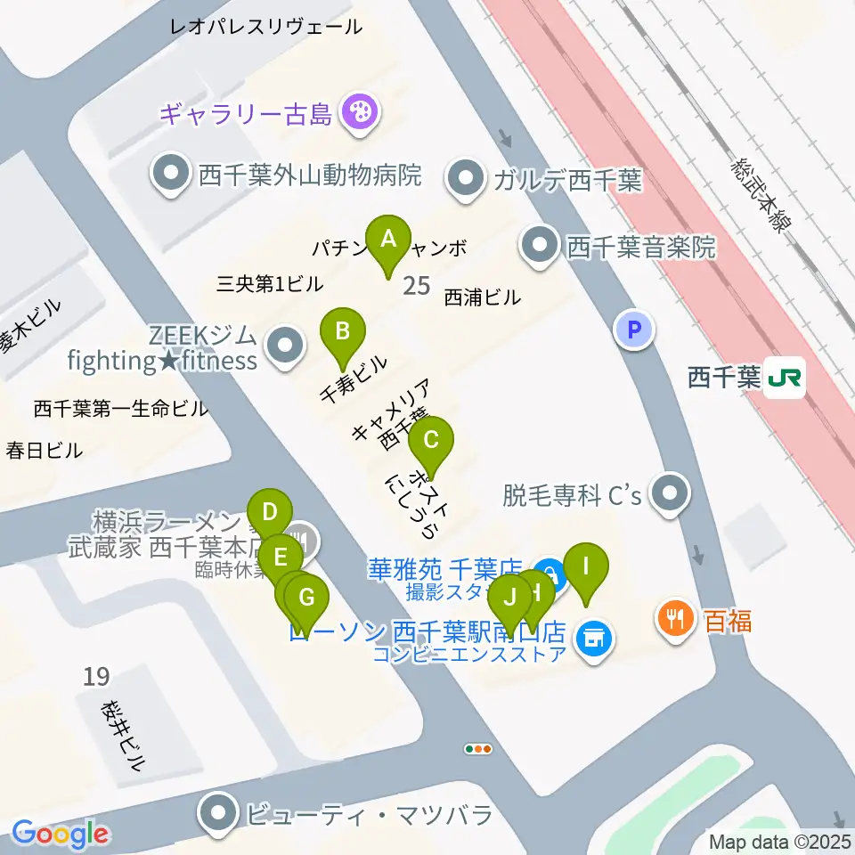 ZX WEST CHIBA周辺のファミレス・ファーストフード一覧地図