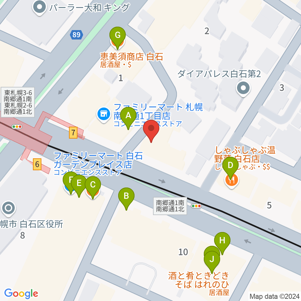 札幌Mellow周辺のファミレス・ファーストフード一覧地図