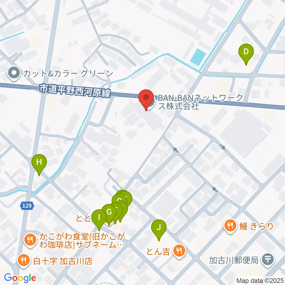 BAN-BANラジオ周辺のファミレス・ファーストフード一覧地図