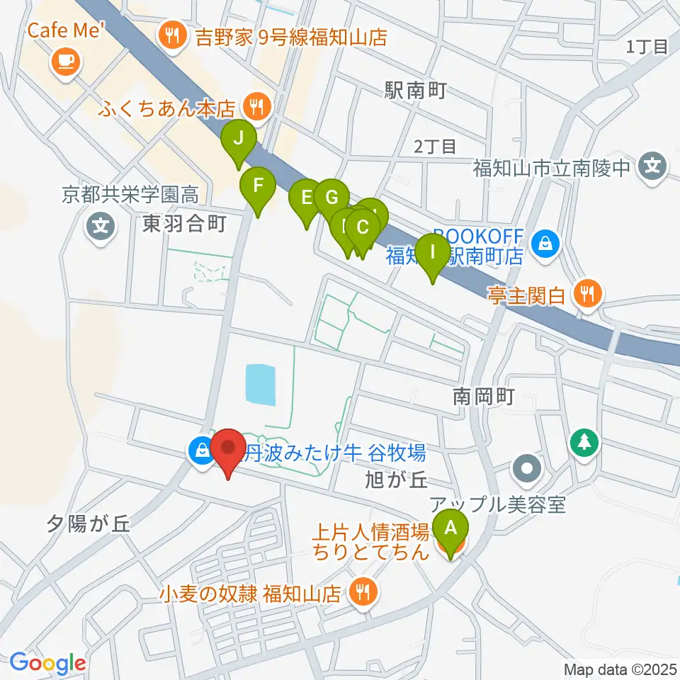 FM丹波周辺のファミレス・ファーストフード一覧地図