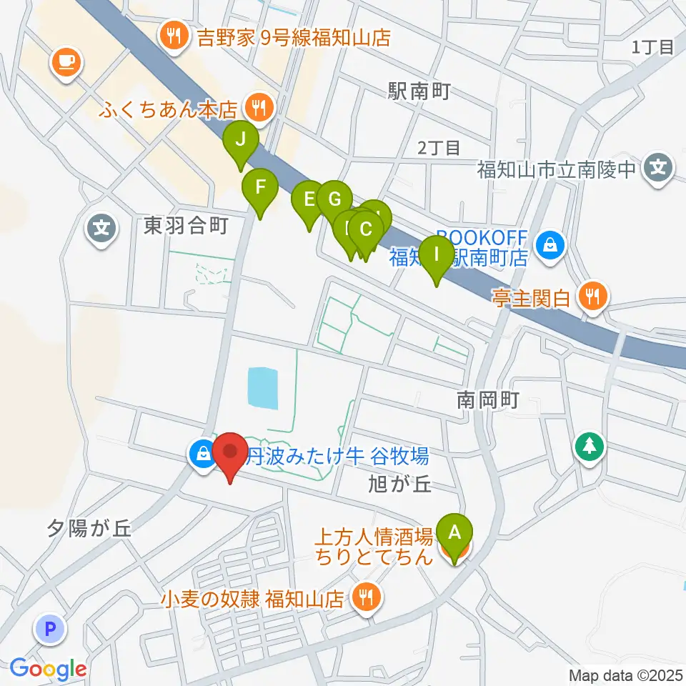 FM丹波周辺のファミレス・ファーストフード一覧地図