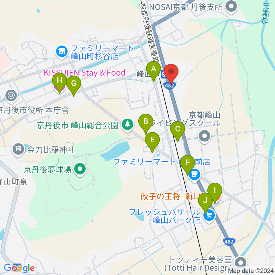 FMたんご周辺のファミレス・ファーストフード一覧地図