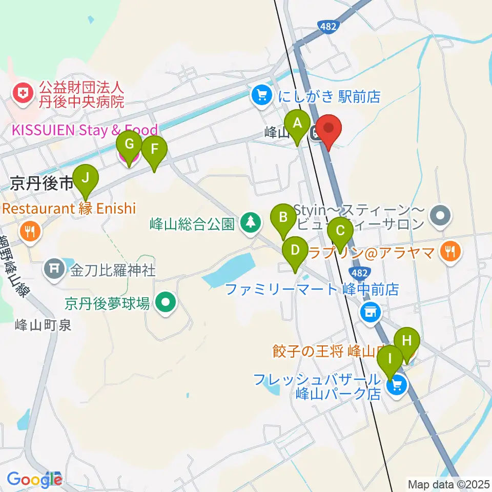 FMたんご周辺のファミレス・ファーストフード一覧地図