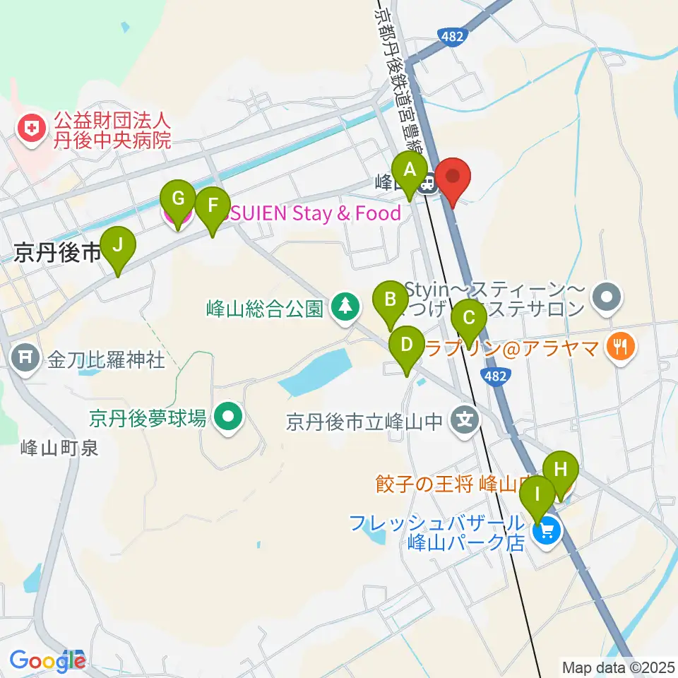FMたんご周辺のファミレス・ファーストフード一覧地図
