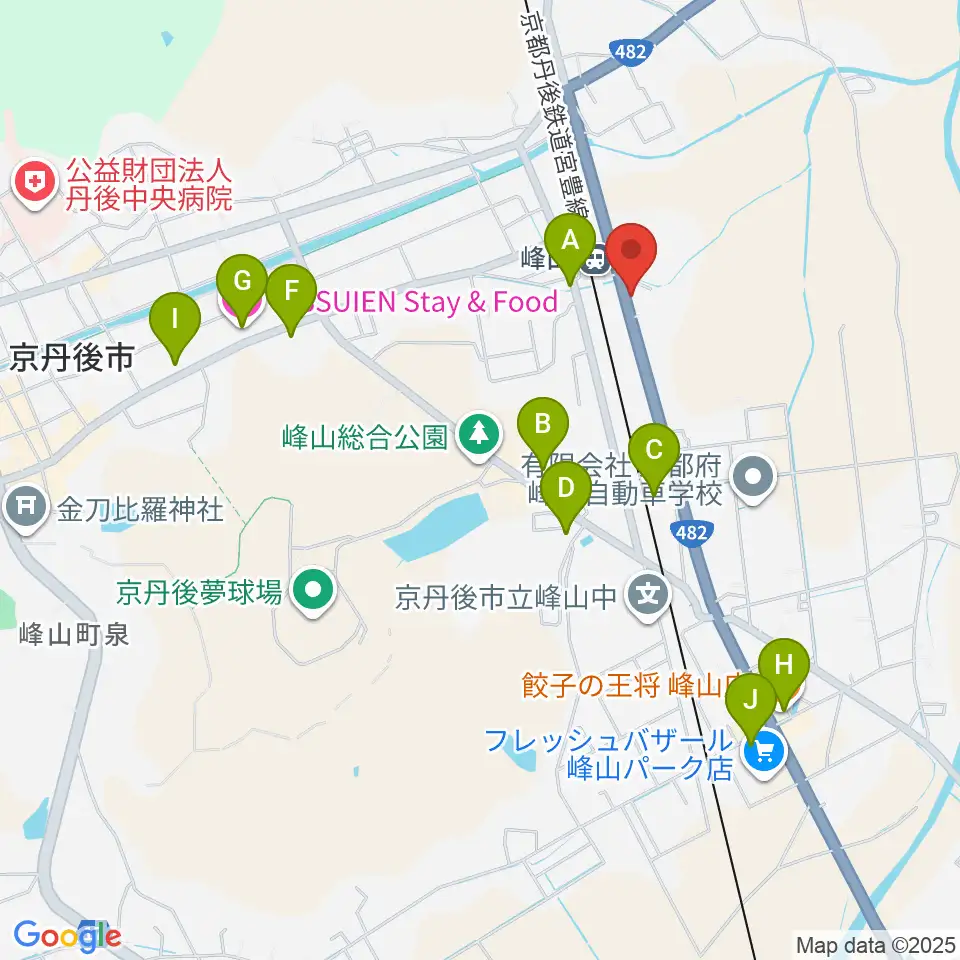 FMたんご周辺のファミレス・ファーストフード一覧地図