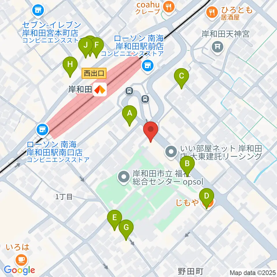 ラヂオきしわだ周辺のファミレス・ファーストフード一覧地図