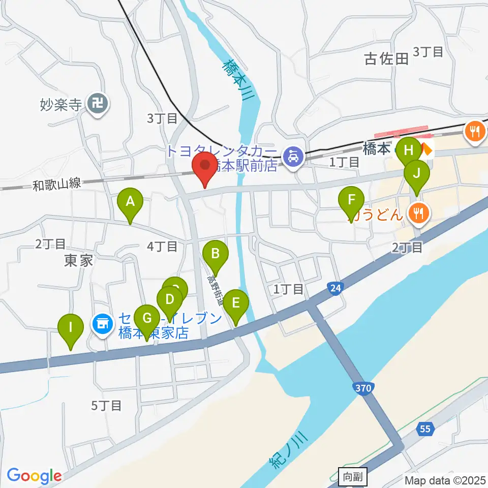 FMはしもと周辺のファミレス・ファーストフード一覧地図