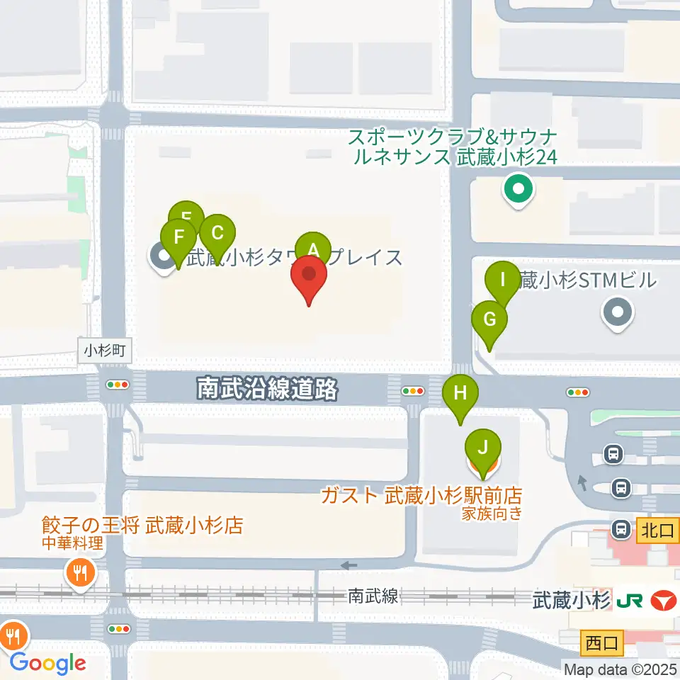 かわさきFM周辺のファミレス・ファーストフード一覧地図