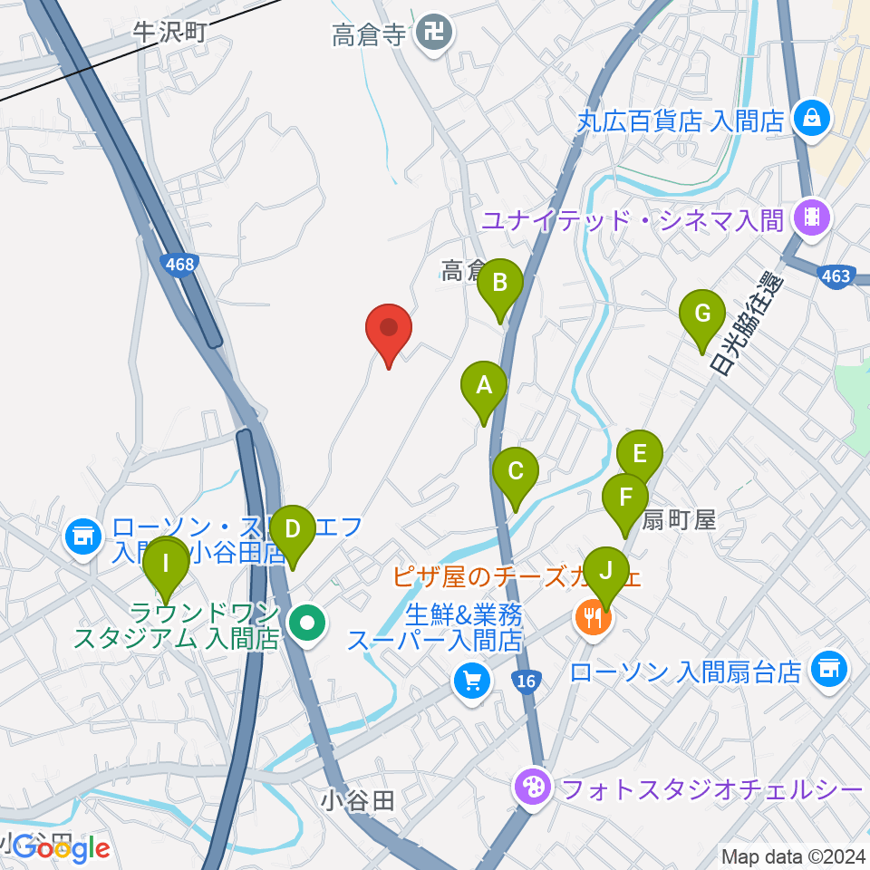 FMチャッピー周辺のファミレス・ファーストフード一覧地図