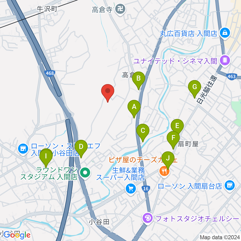 FMチャッピー周辺のファミレス・ファーストフード一覧地図