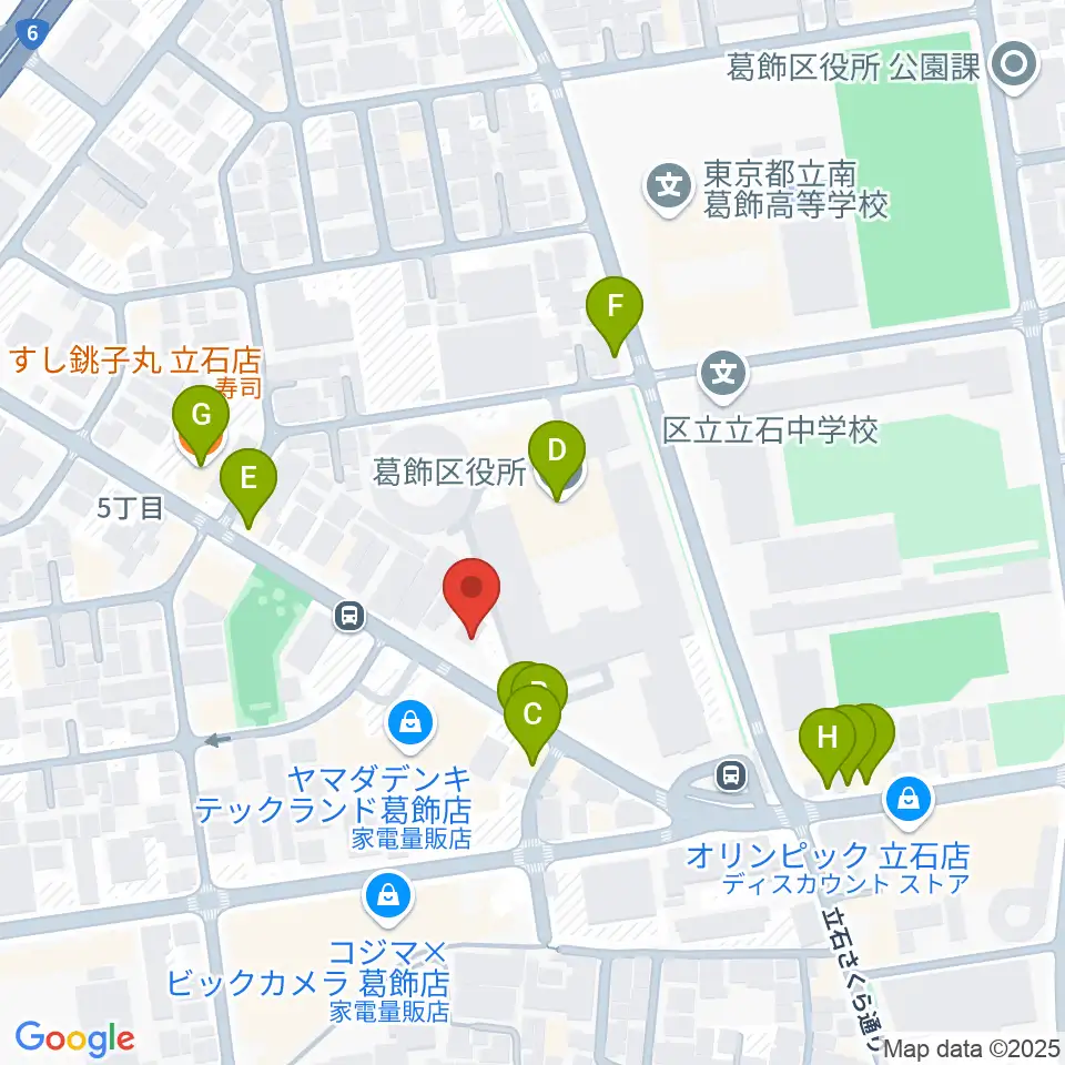 かつしかFM周辺のファミレス・ファーストフード一覧地図