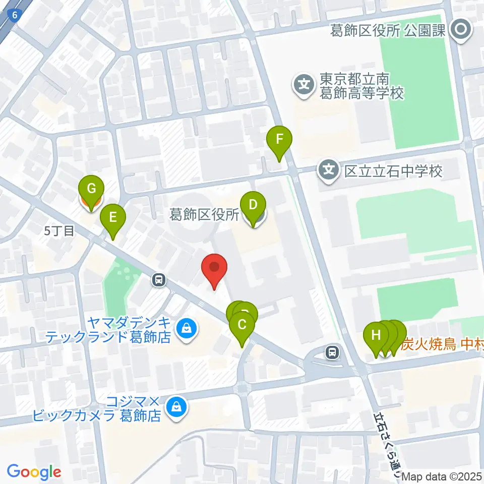 かつしかFM周辺のファミレス・ファーストフード一覧地図