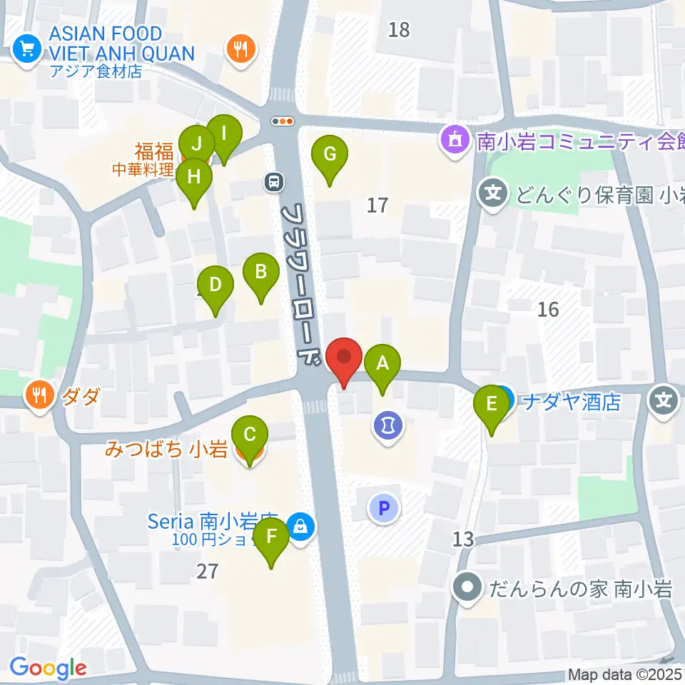 エフエム江戸川周辺のファミレス・ファーストフード一覧地図