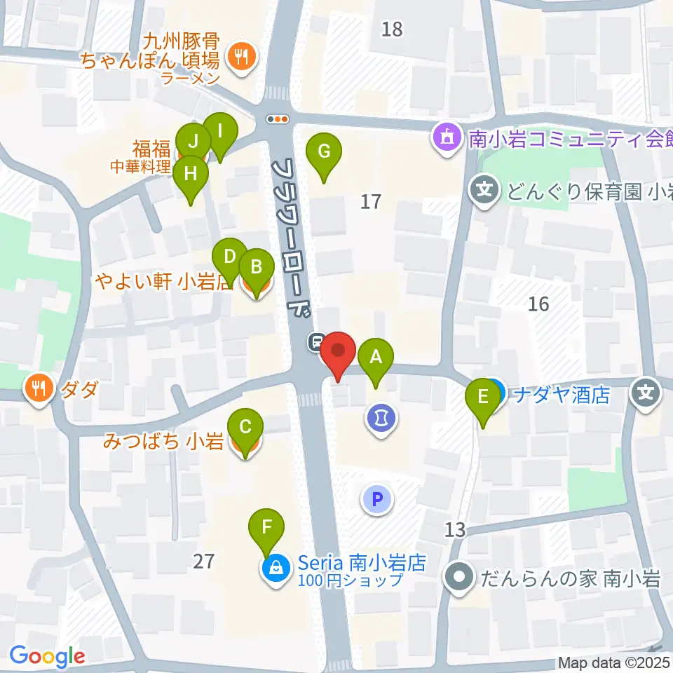 エフエム江戸川周辺のファミレス・ファーストフード一覧地図