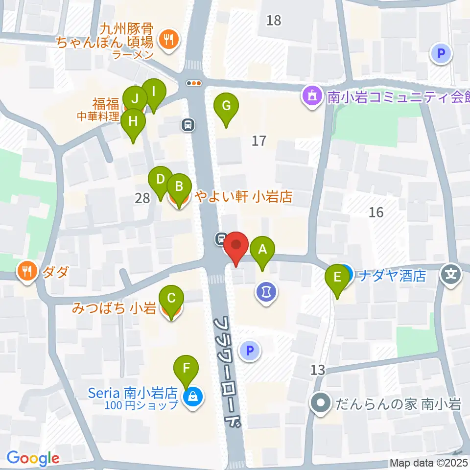 エフエム江戸川周辺のファミレス・ファーストフード一覧地図