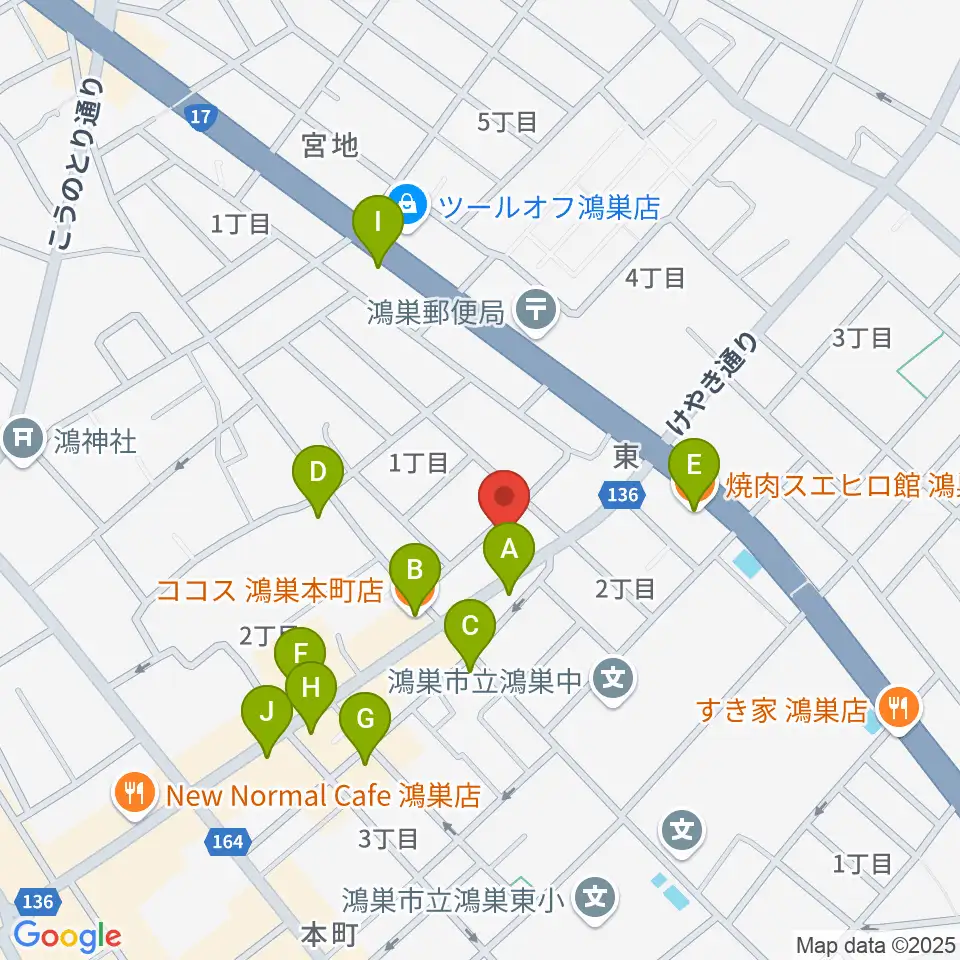 フラワーラジオ周辺のファミレス・ファーストフード一覧地図