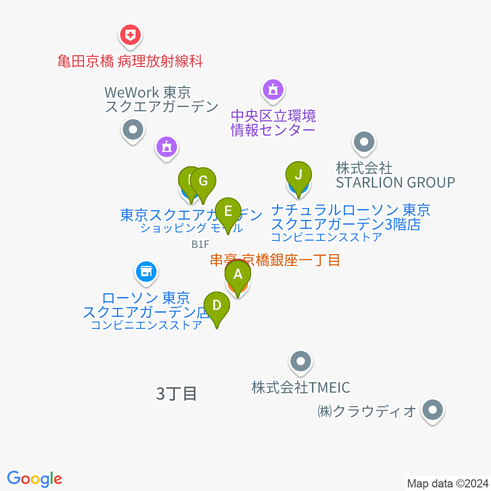 中央エフエム ラジオシティ周辺のファミレス・ファーストフード一覧地図