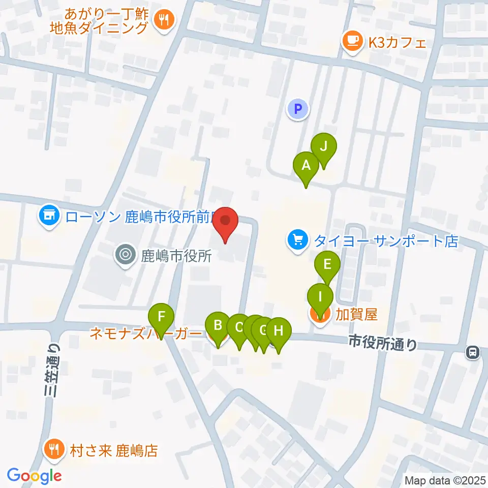 FMかしま周辺のファミレス・ファーストフード一覧地図