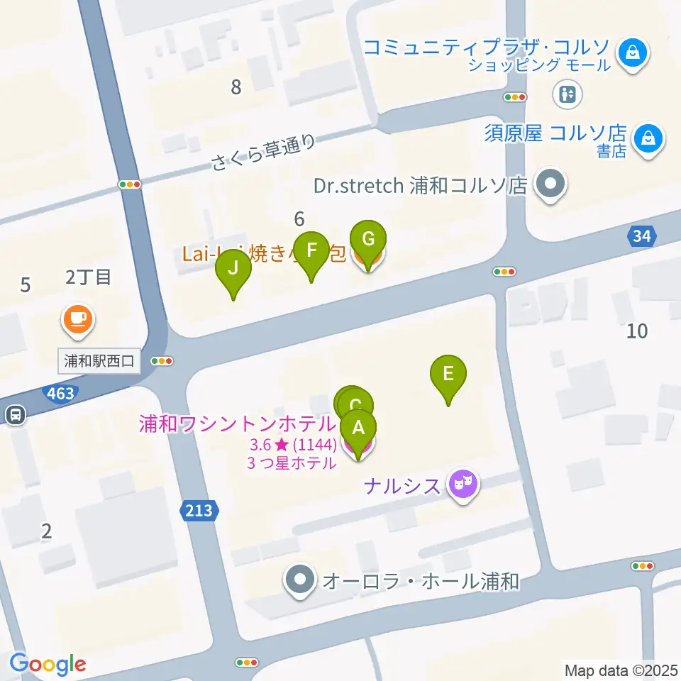 REDS WAVE周辺のファミレス・ファーストフード一覧地図