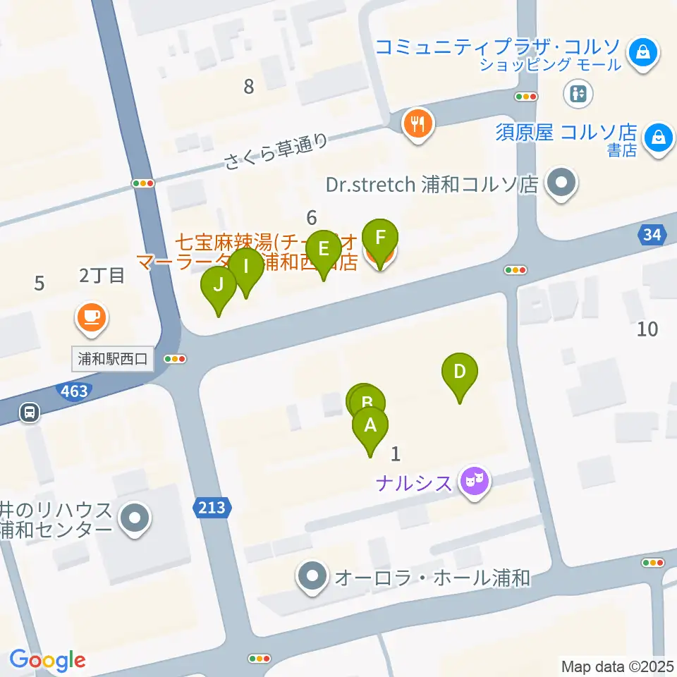 REDS WAVE周辺のファミレス・ファーストフード一覧地図