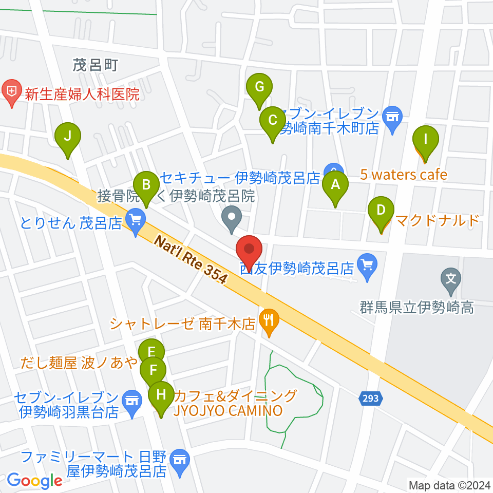 いせさきFM周辺のファミレス・ファーストフード一覧地図