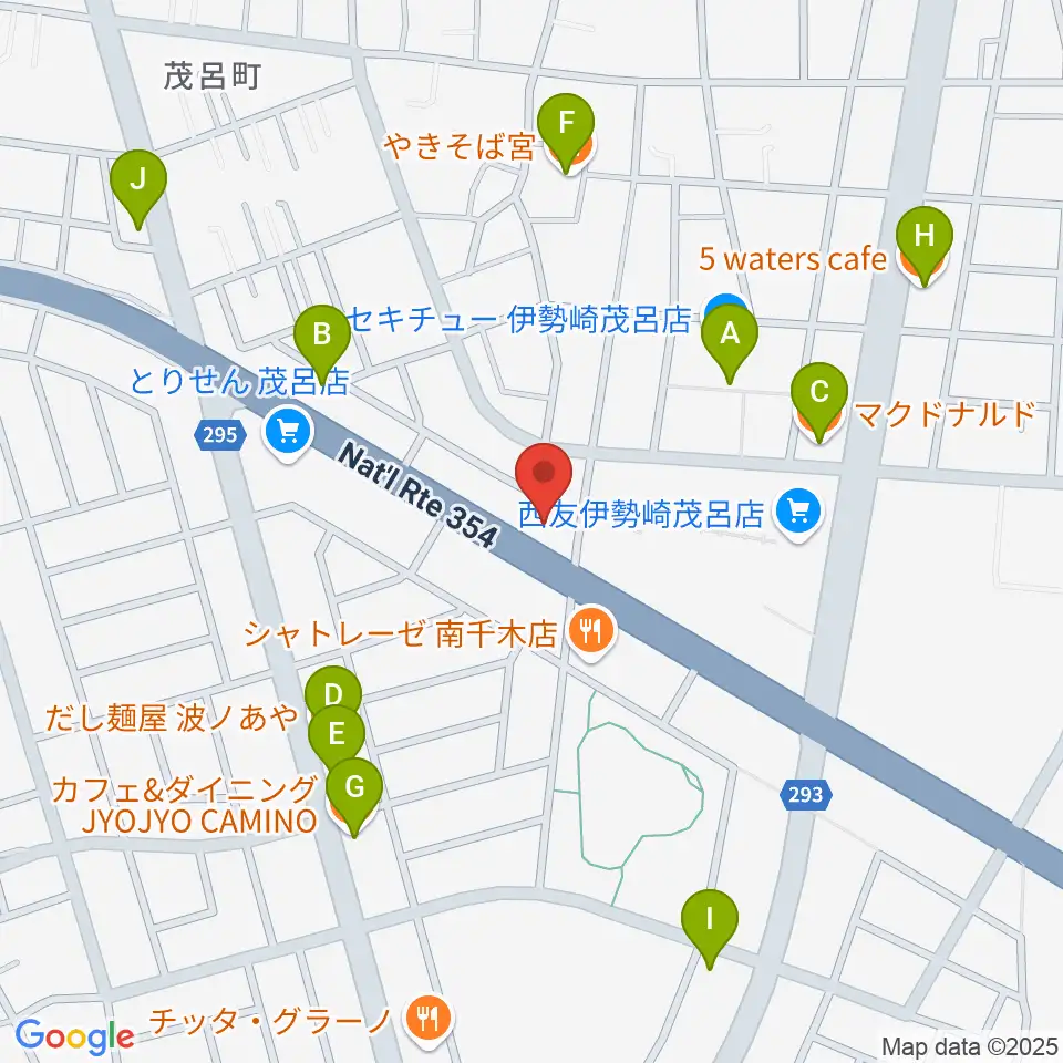 いせさきFM周辺のファミレス・ファーストフード一覧地図