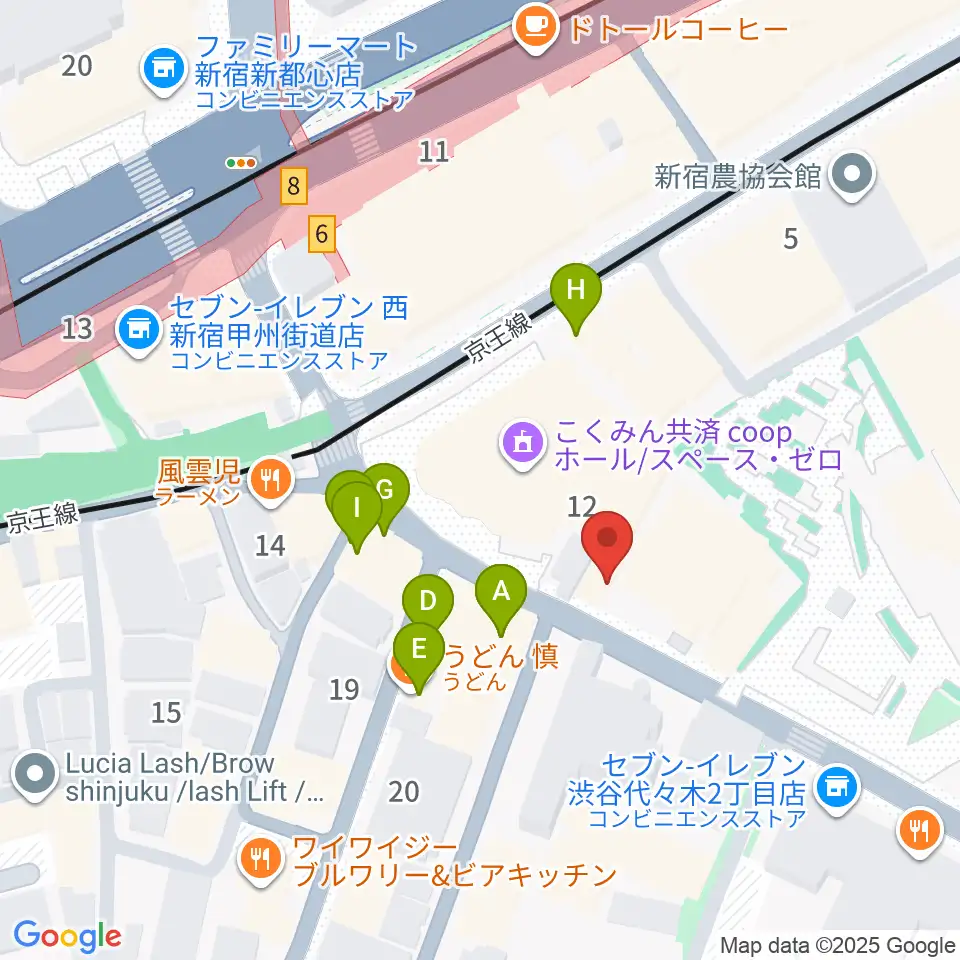 プーク人形劇場周辺のファミレス・ファーストフード一覧地図