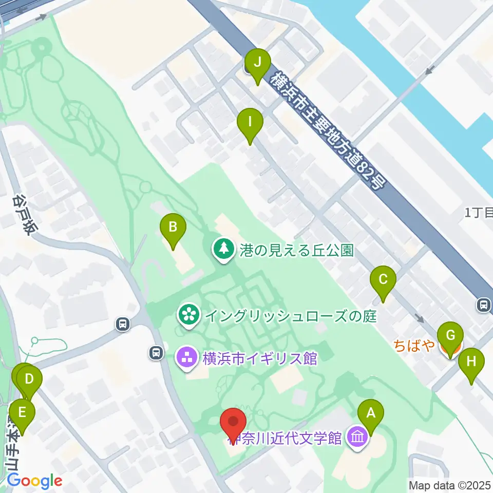 山手111番館周辺のファミレス・ファーストフード一覧地図