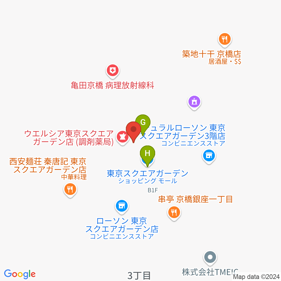 東京コンベンションホール周辺のファミレス・ファーストフード一覧地図