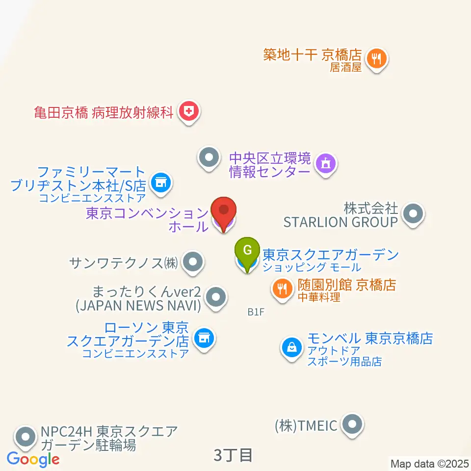 東京コンベンションホール周辺のファミレス・ファーストフード一覧地図
