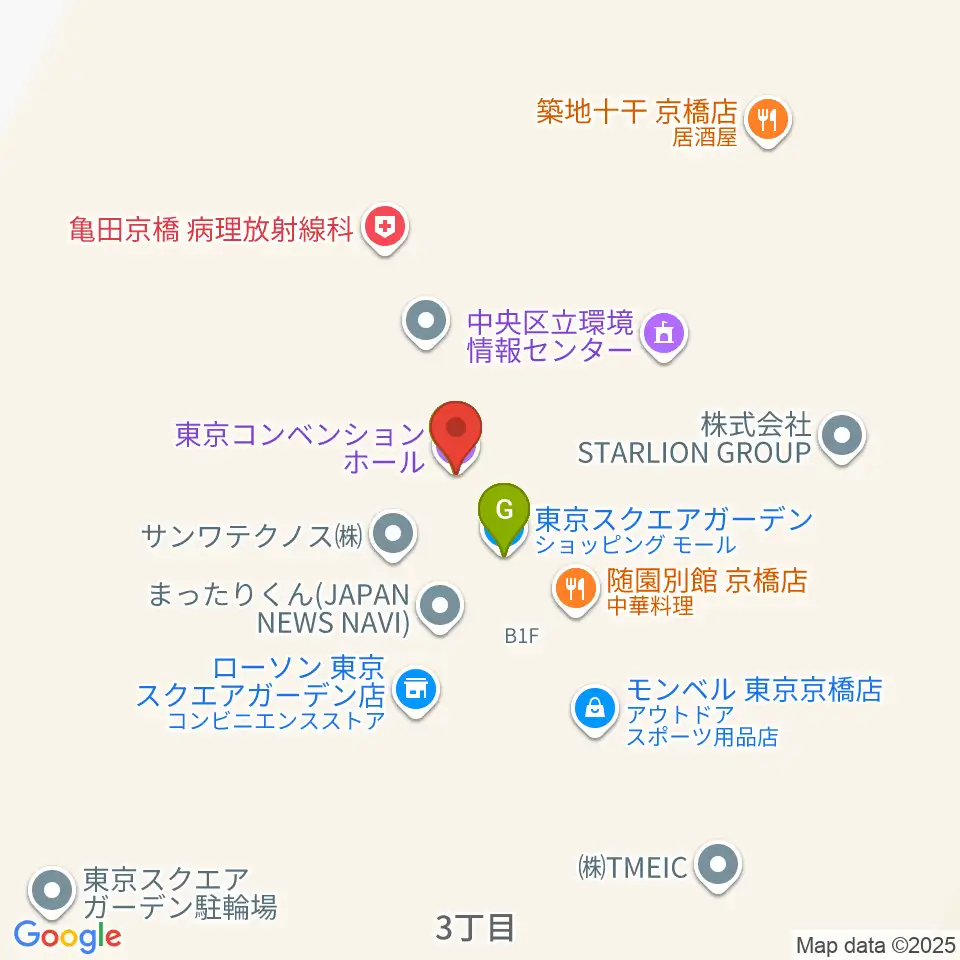 東京コンベンションホール周辺のファミレス・ファーストフード一覧地図